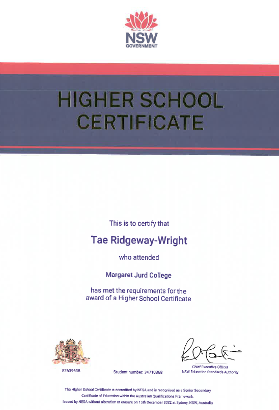 Higher school certif