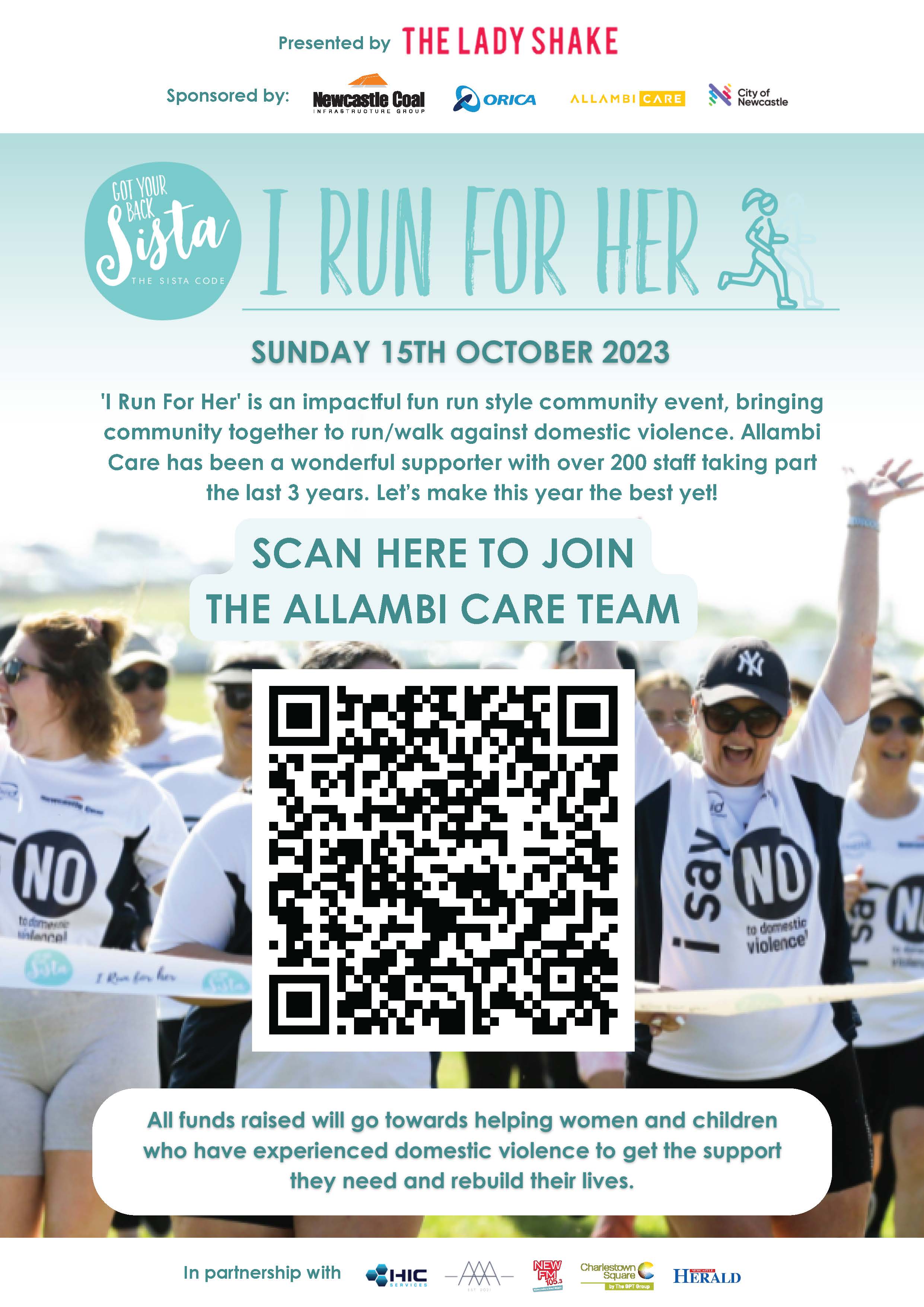 I Run For Her - QR Code - Flyer JPG